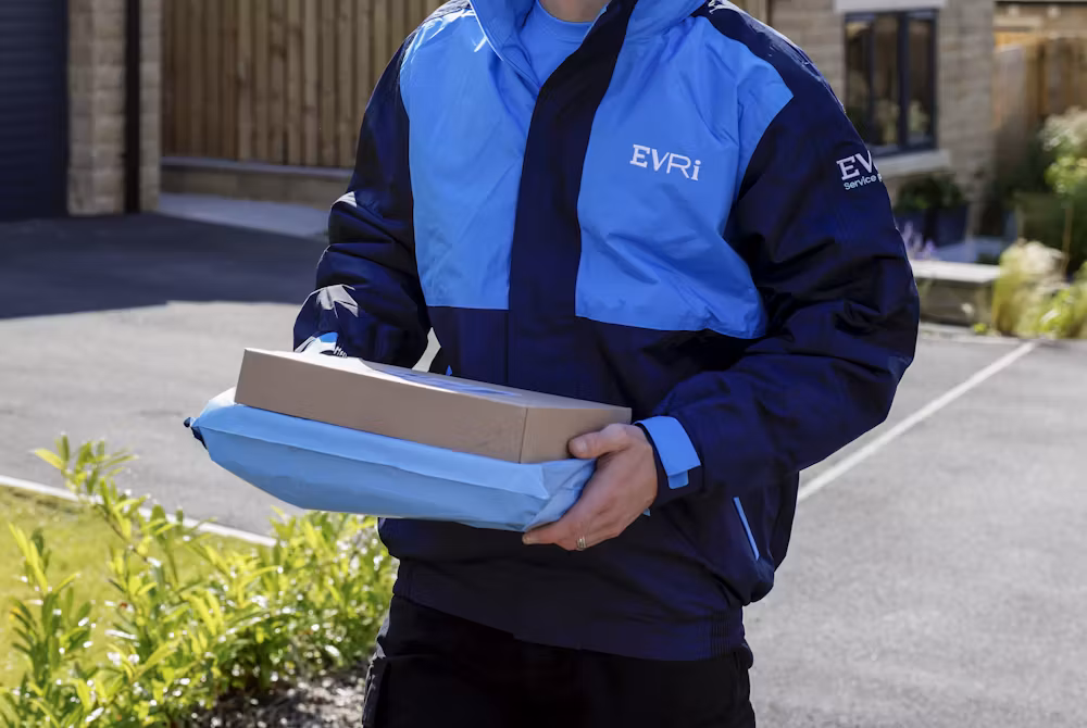 Courier with packages